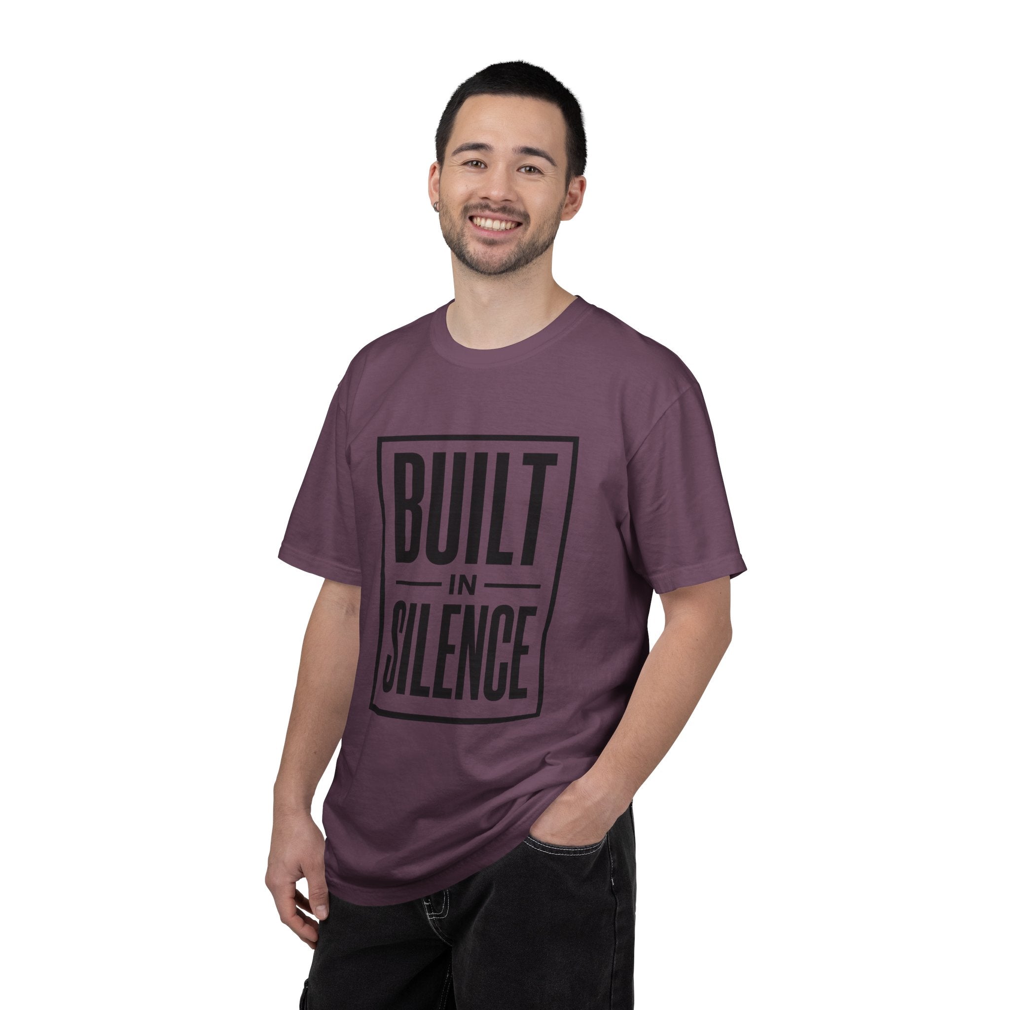 Built In Silence T-Shirt — Minimalist Bold Typography Tee