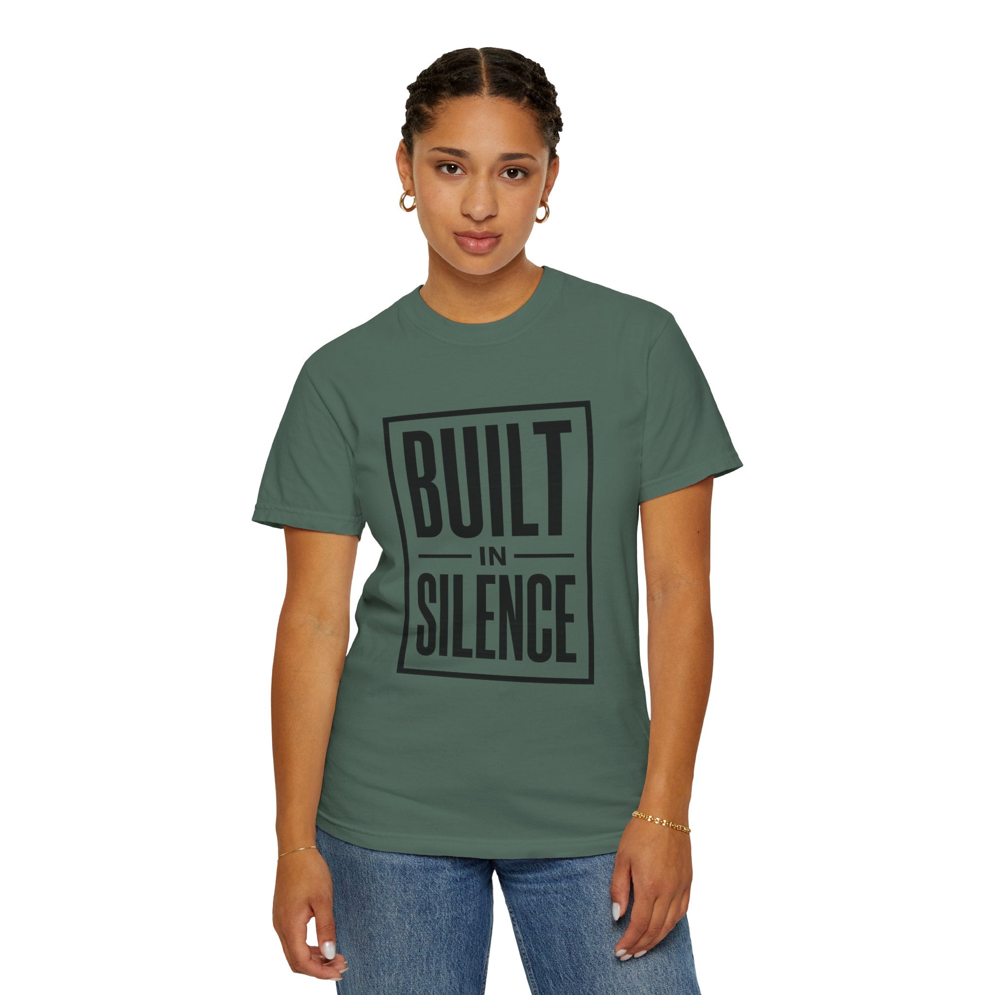 Built In Silence T-Shirt — Minimalist Bold Typography Tee
