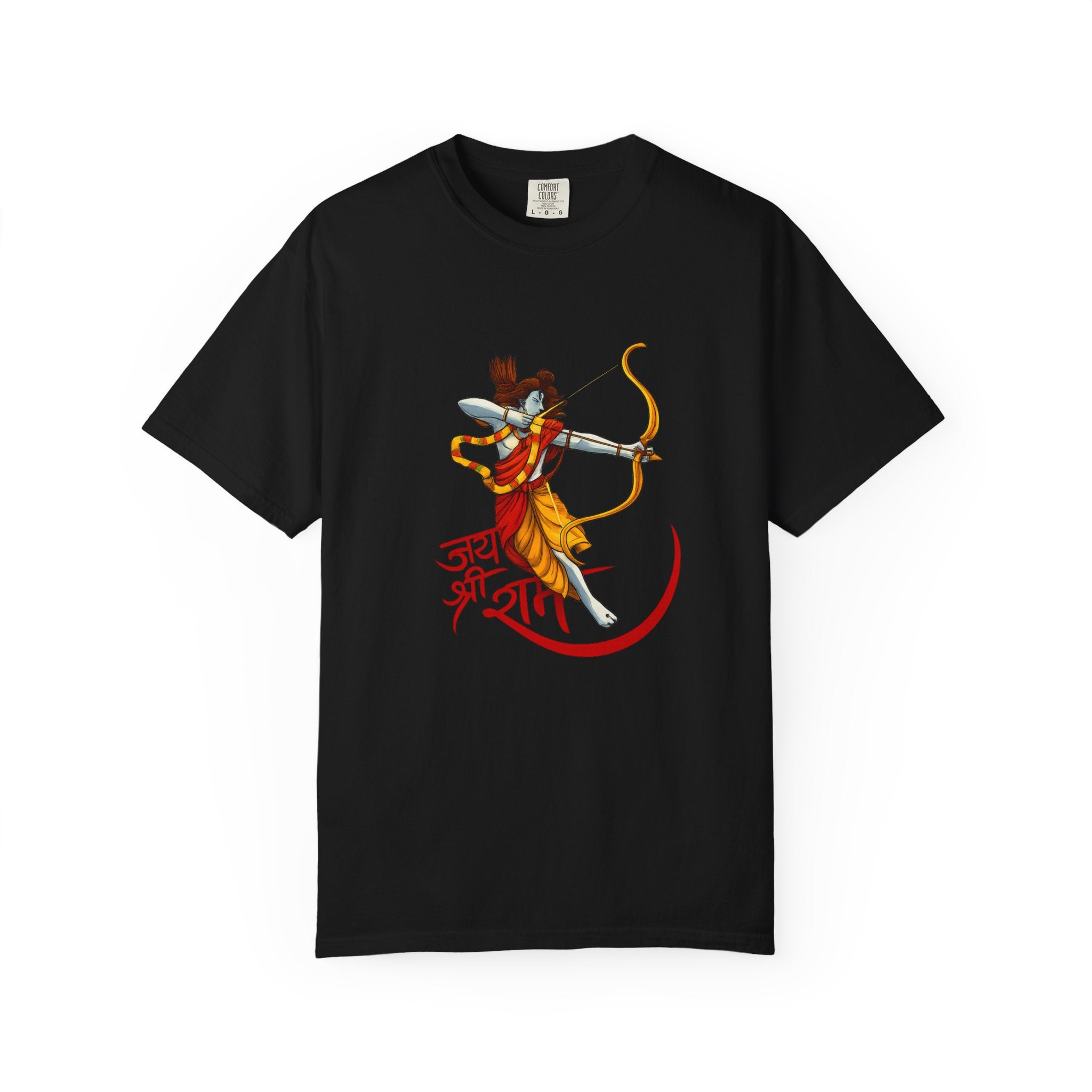 Ram Archer T-Shirt with ‘Jai Shri Ram’ Hindi Script — Hindu Festival & Devotional Tee