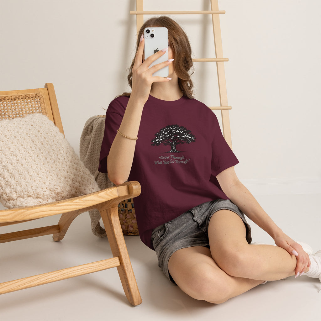 Tree of Growth T-Shirt — "Grow Through What You Go Through" Inspirational Tee