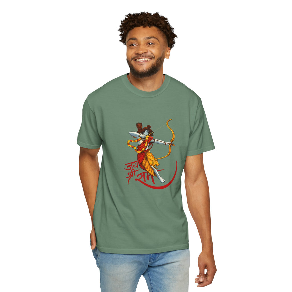 Ram Archer T-Shirt with ‘Jai Shri Ram’ Hindi Script — Hindu Festival & Devotional Tee