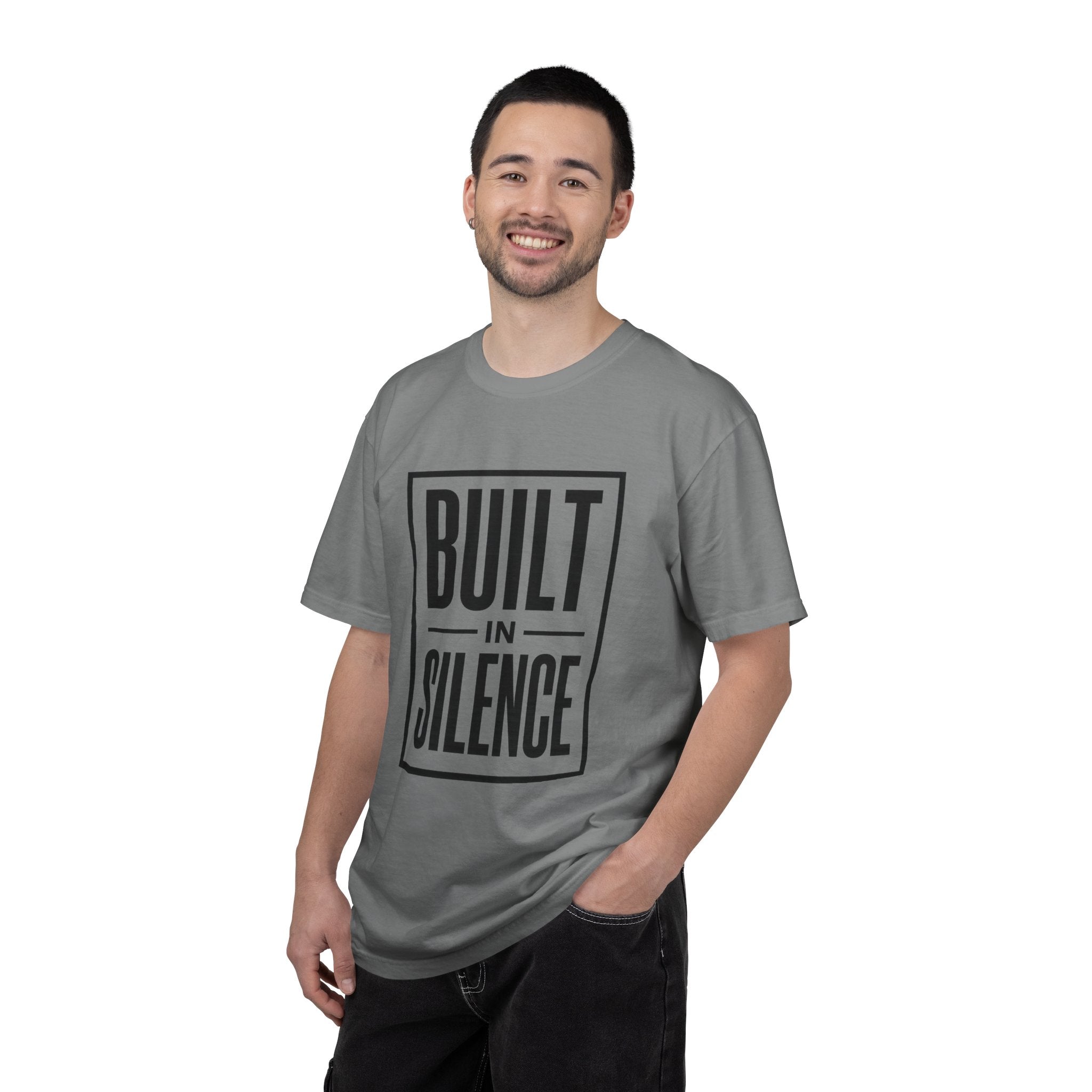 Built In Silence T-Shirt — Minimalist Bold Typography Tee