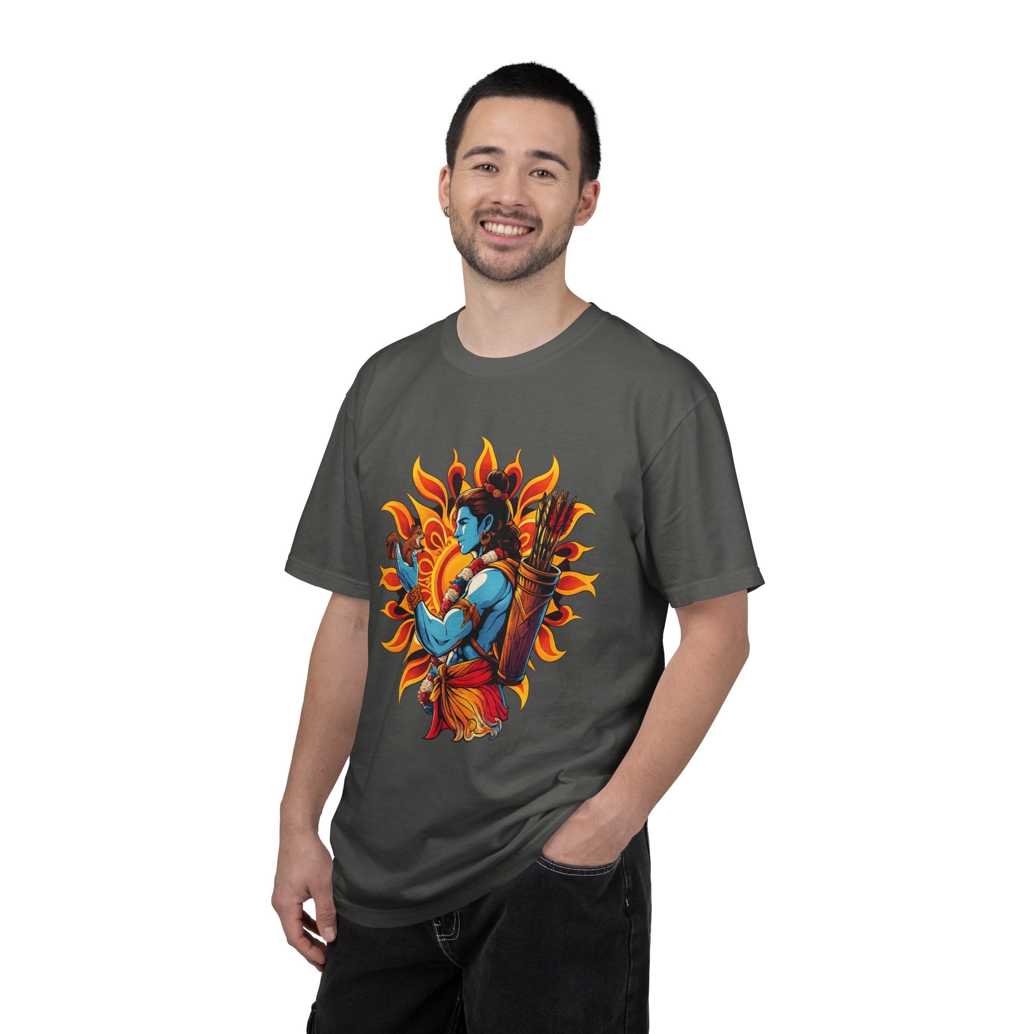 T-Shirt Ram Ji — Mythic Archer Illustration Tee (Sunburst Warrior Graphic)