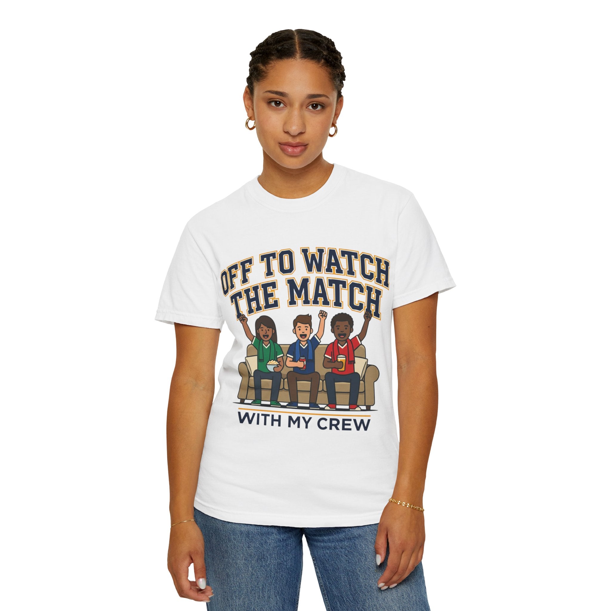 Off to Watch the Match T-Shirt — 'With My Crew' Sports Fan Tee