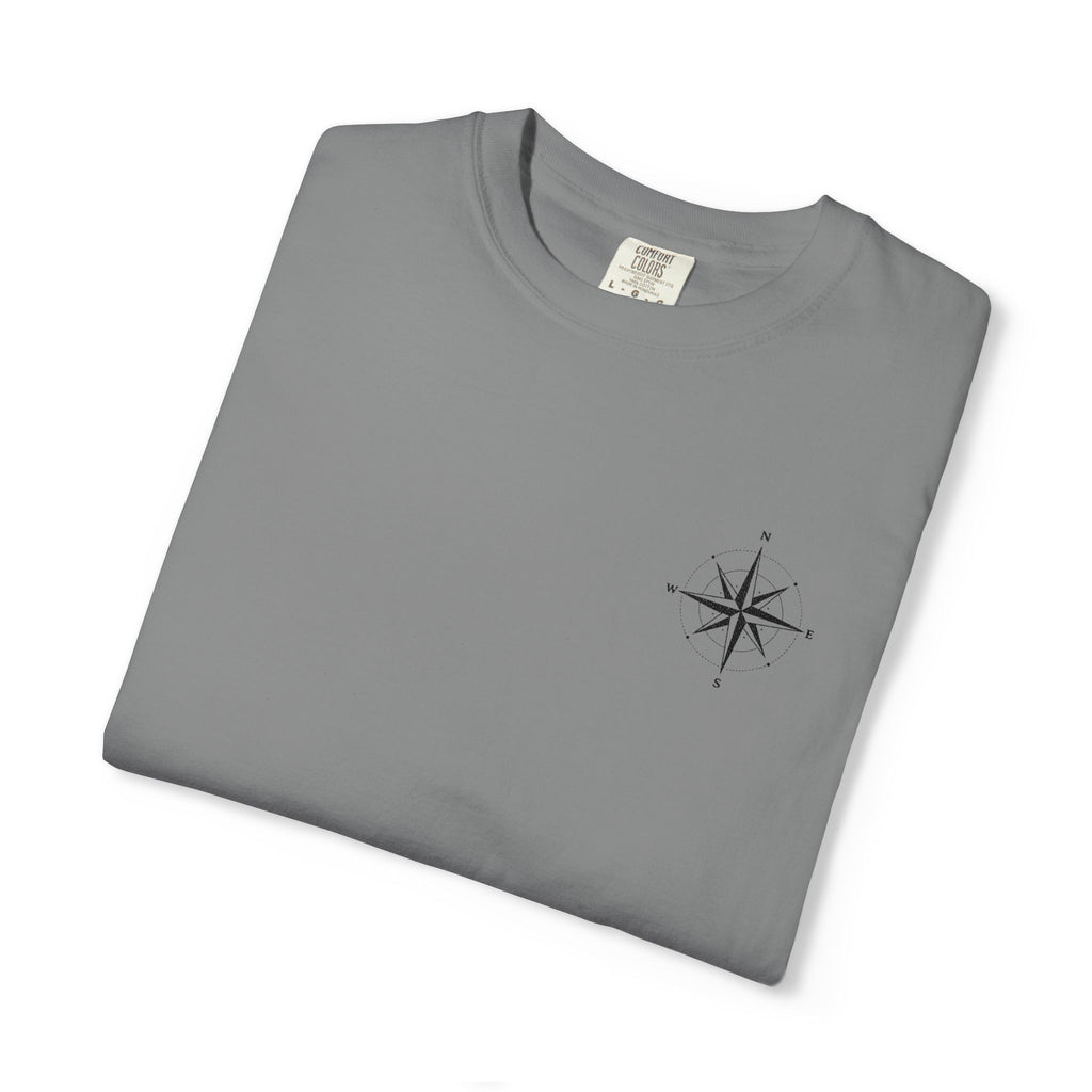 Compass Rose Pocket T-Shirt — Minimal Nautical Graphic Tee
