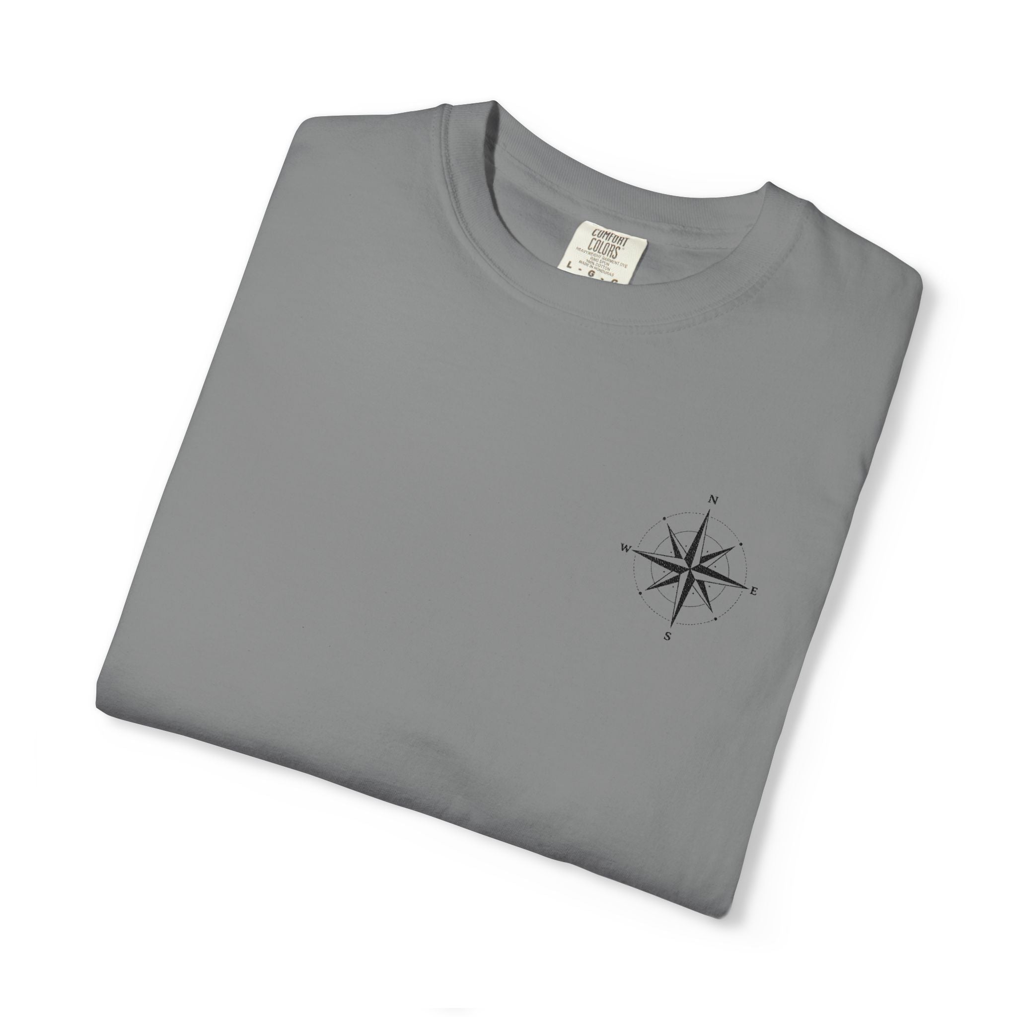 Compass Rose Pocket T-Shirt — Minimal Nautical Graphic Tee