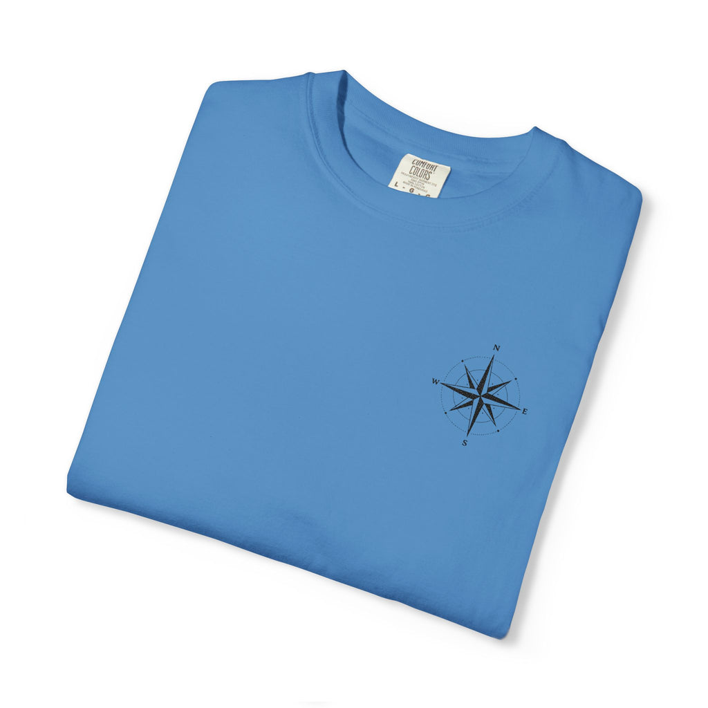Compass Rose Pocket T-Shirt — Minimal Nautical Graphic Tee