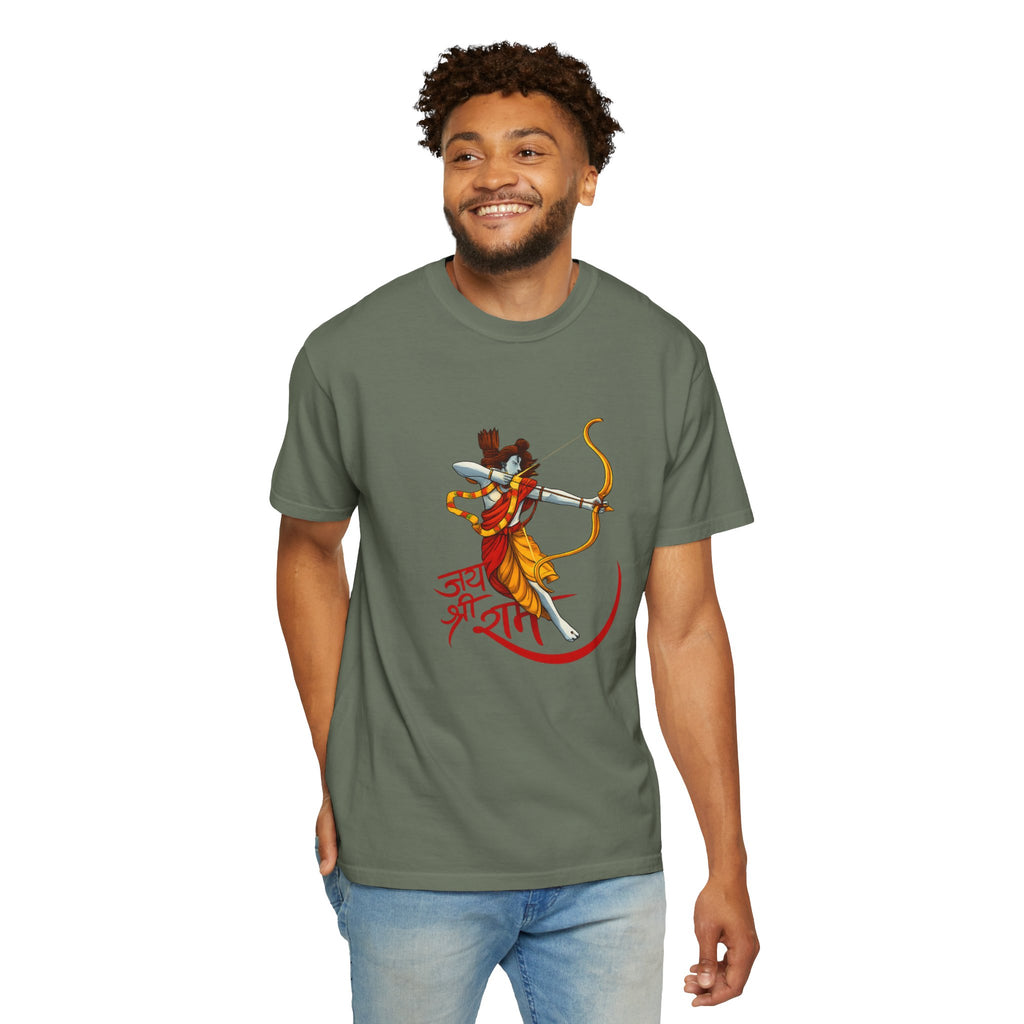 Ram Archer T-Shirt with ‘Jai Shri Ram’ Hindi Script — Hindu Festival & Devotional Tee