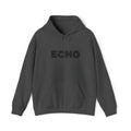 Echo Distressed Logo Hoodie — Retro Grunge Streetwear Pullover