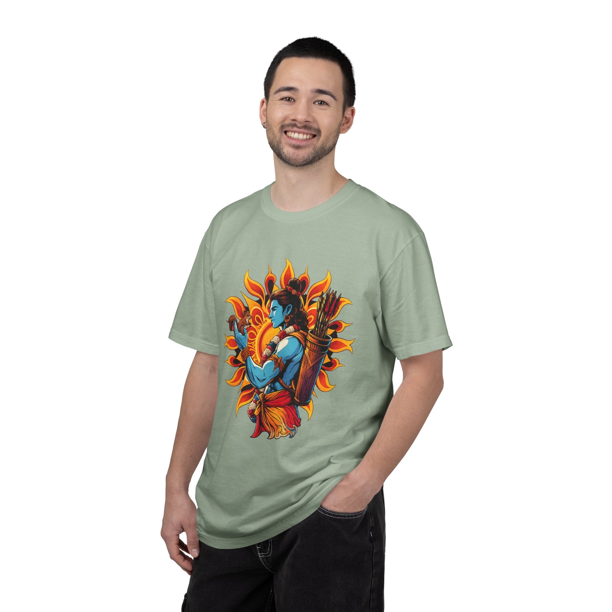 T-Shirt Ram Ji — Mythic Archer Illustration Tee (Sunburst Warrior Graphic)