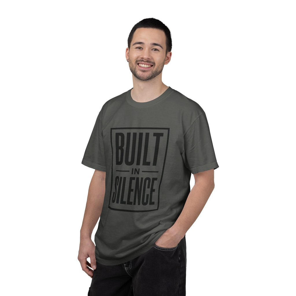 Built In Silence T-Shirt — Minimalist Bold Typography Tee