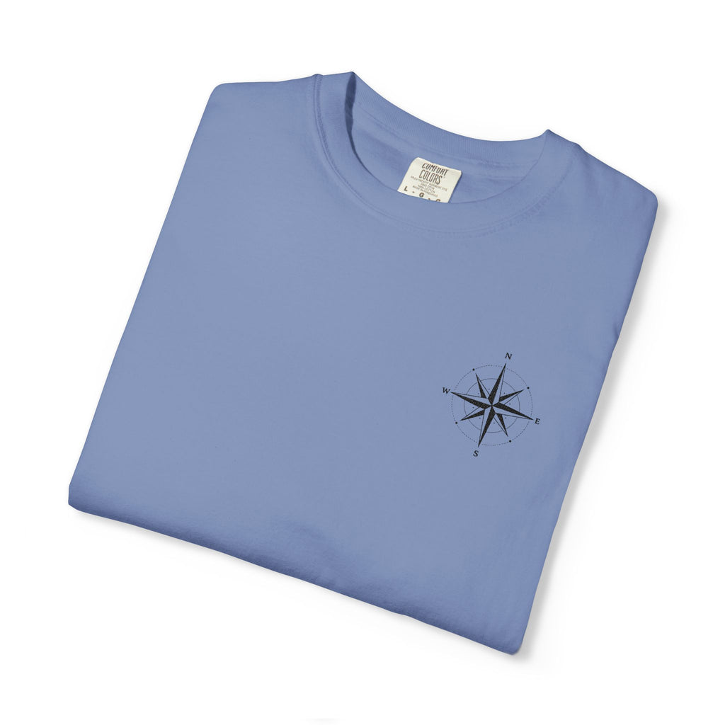 Compass Rose Pocket T-Shirt — Minimal Nautical Graphic Tee