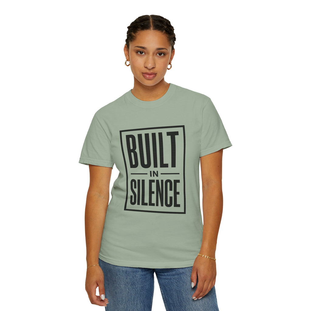 Built In Silence T-Shirt — Minimalist Bold Typography Tee