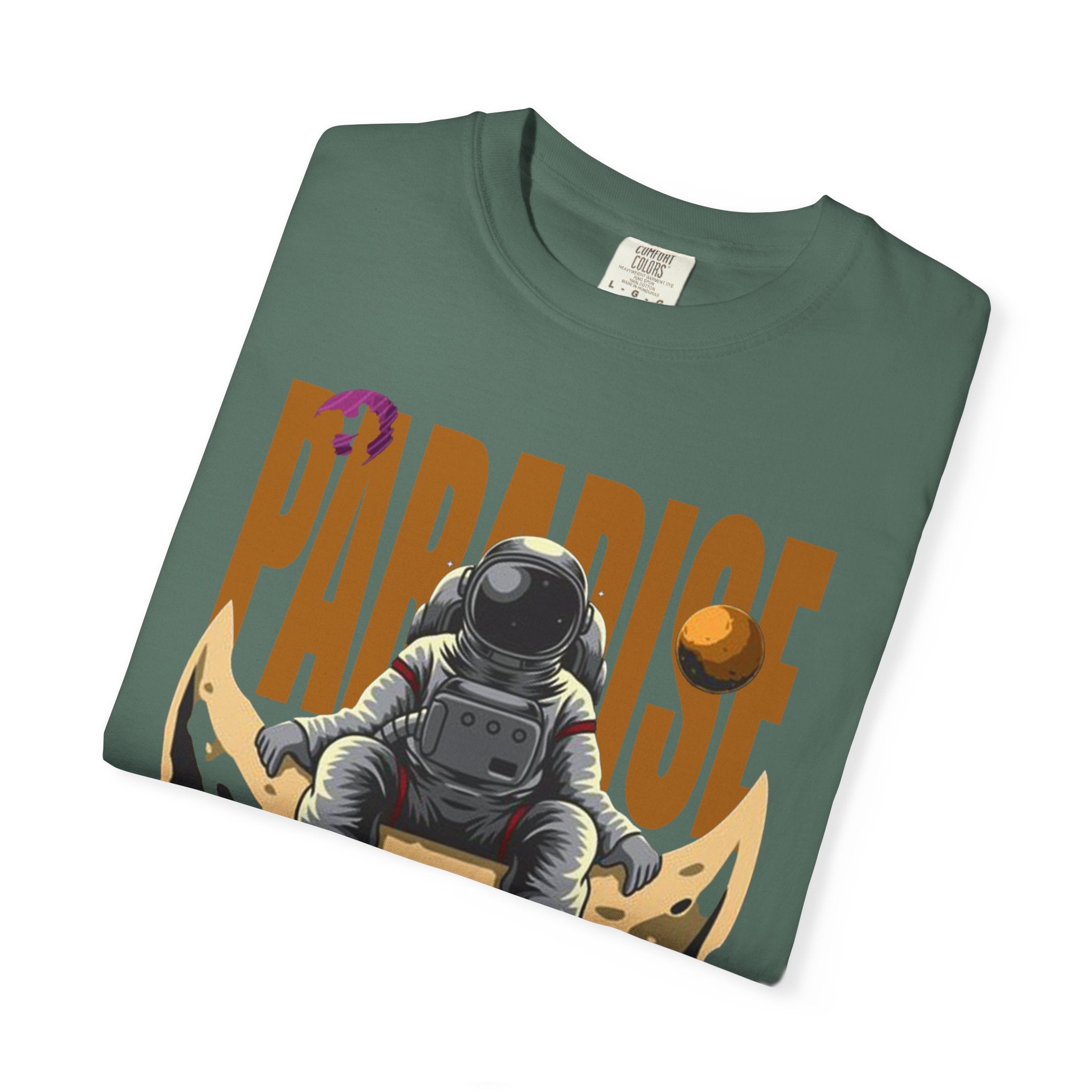 T-Shirt — 'Paradise: Never Get Tired of Getting Lost' Astronaut Graphic Tee