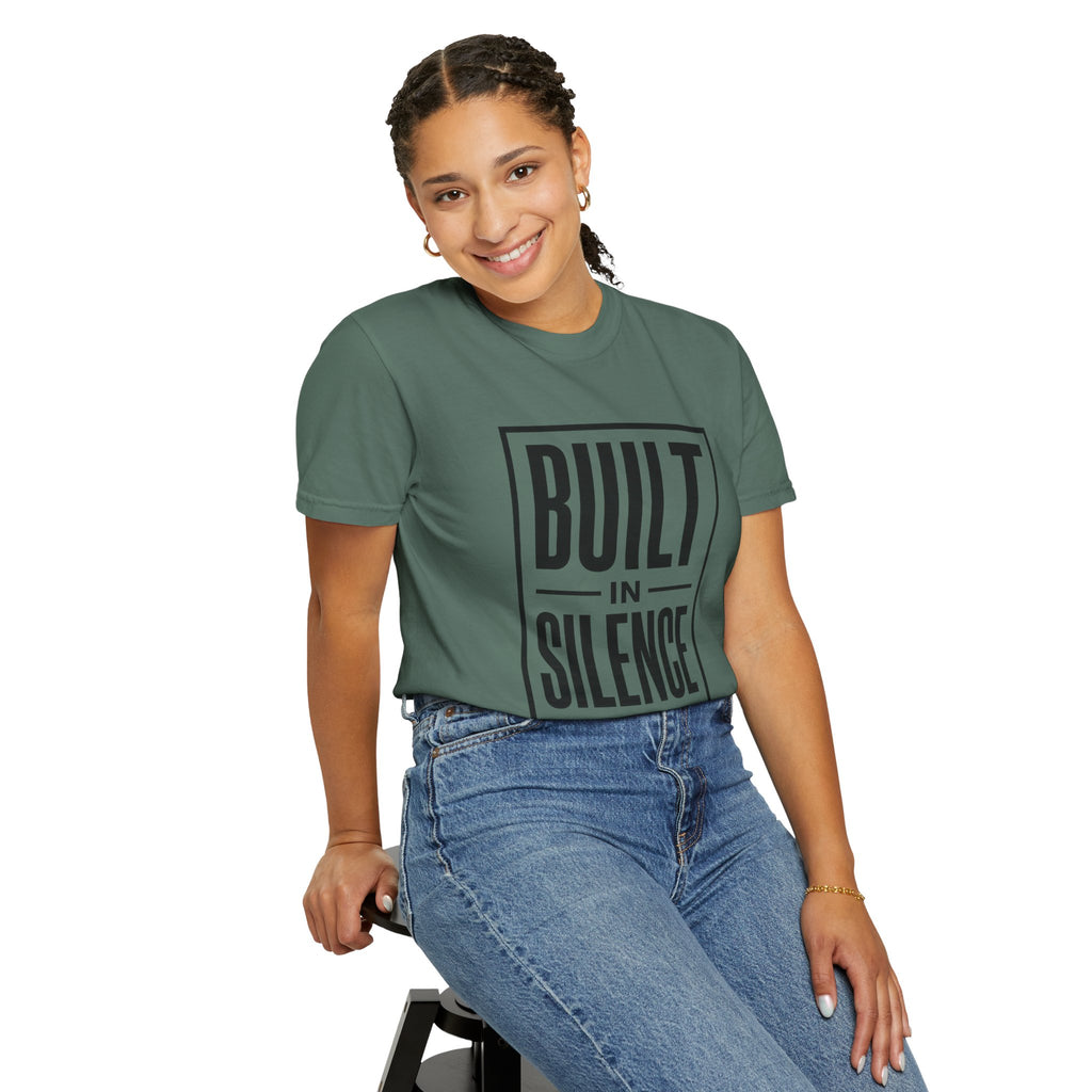 Built In Silence T-Shirt — Minimalist Bold Typography Tee