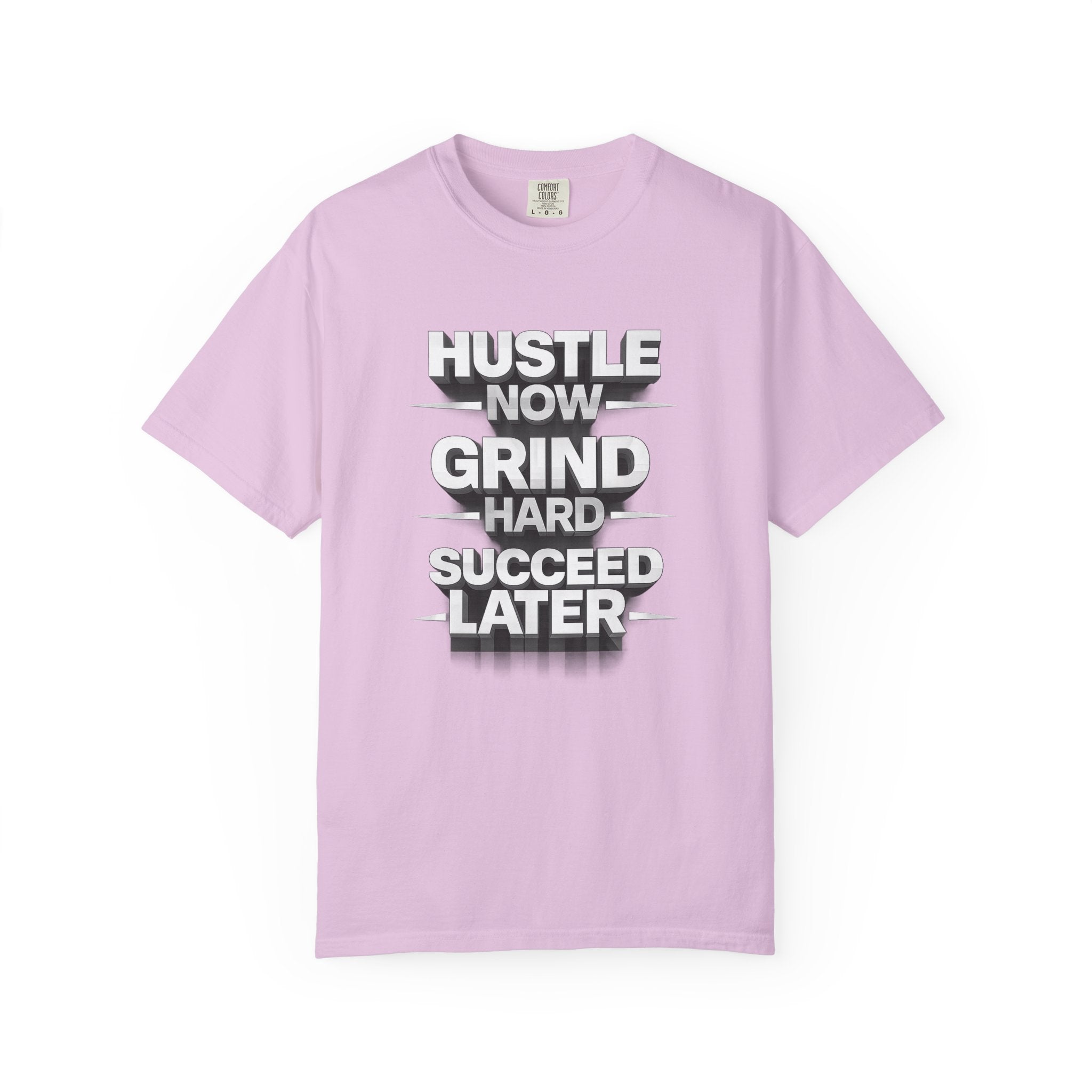 Motivational Hustle T‑Shirt — “Hustle Now, Grind Hard, Succeed Later”