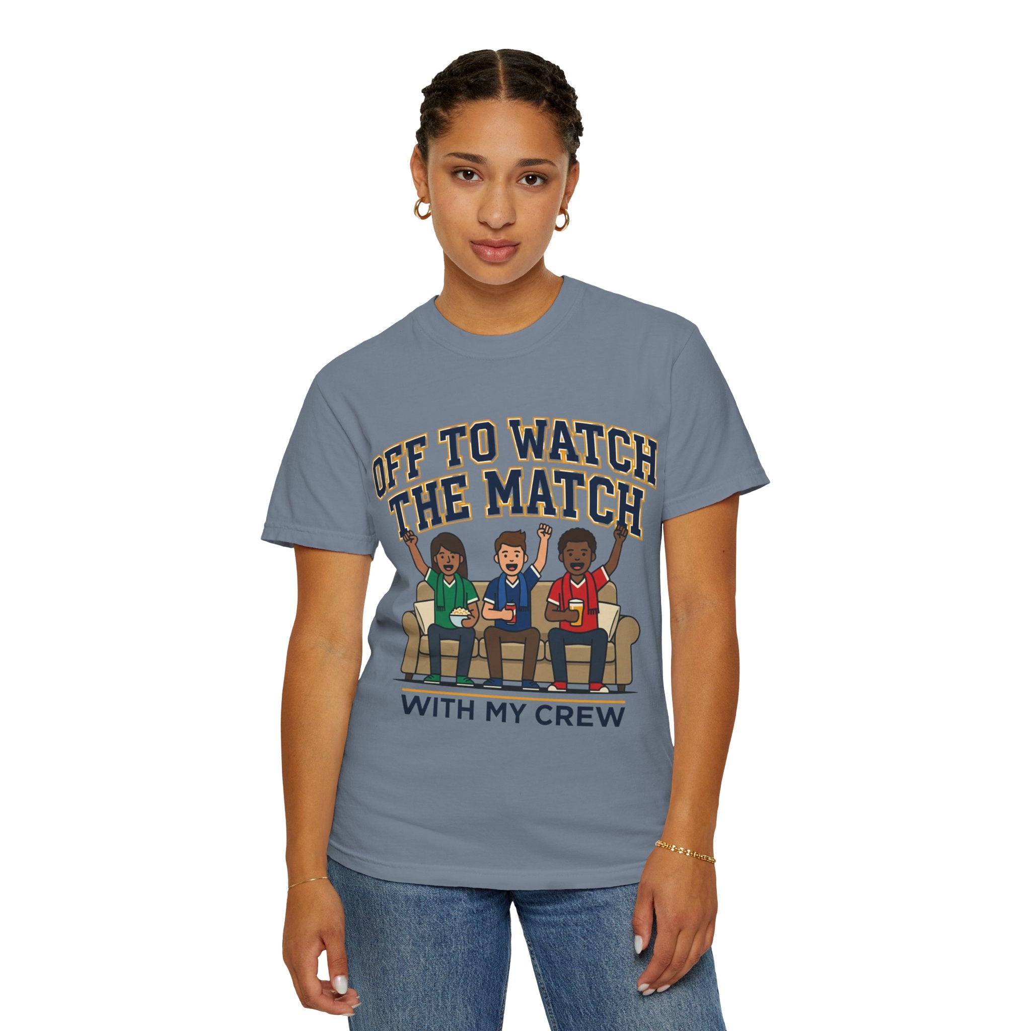 Off to Watch the Match T-Shirt — 'With My Crew' Sports Fan Tee