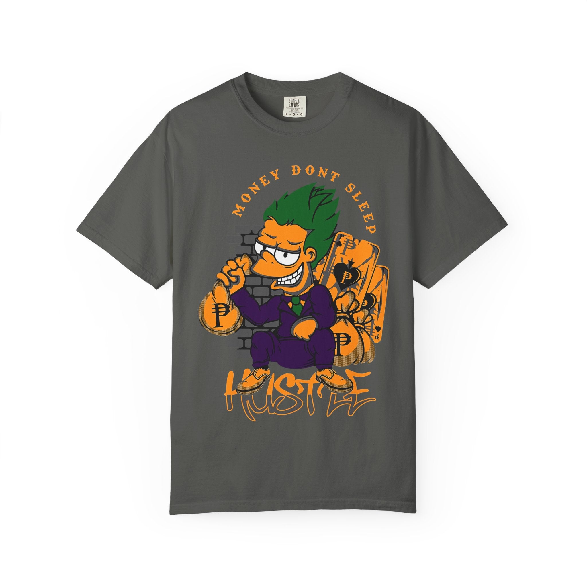 T-Shirt — 'Money Don’t Sleep' Cartoon Hustle Tee