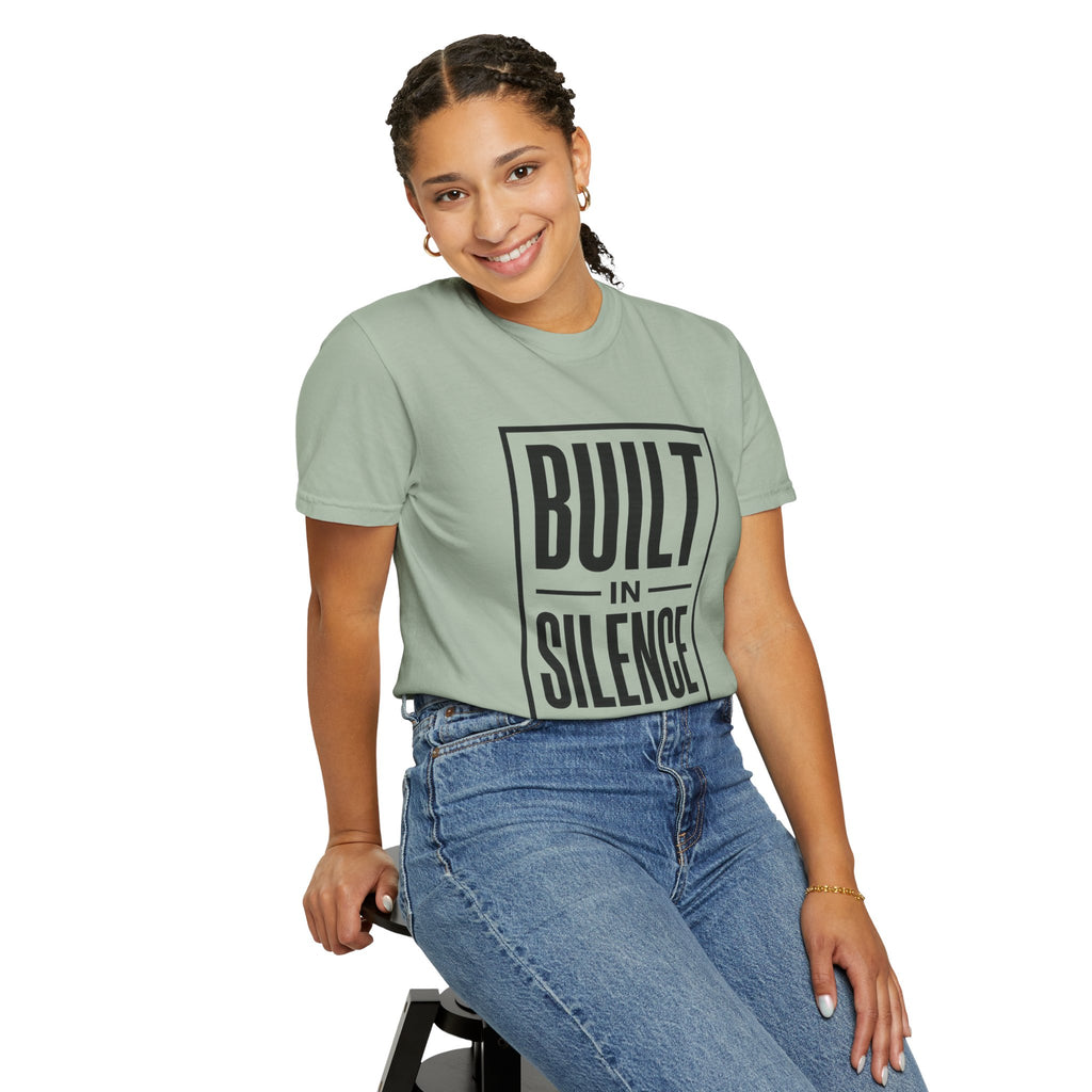 Built In Silence T-Shirt — Minimalist Bold Typography Tee