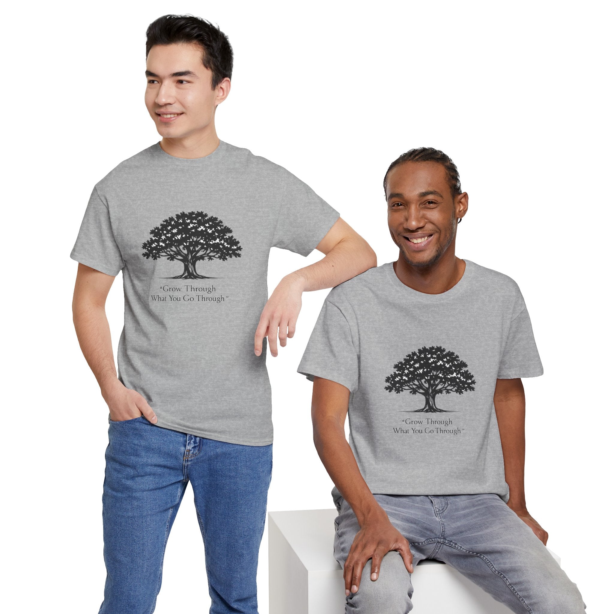 Tree of Growth T-Shirt — "Grow Through What You Go Through" Inspirational Tee