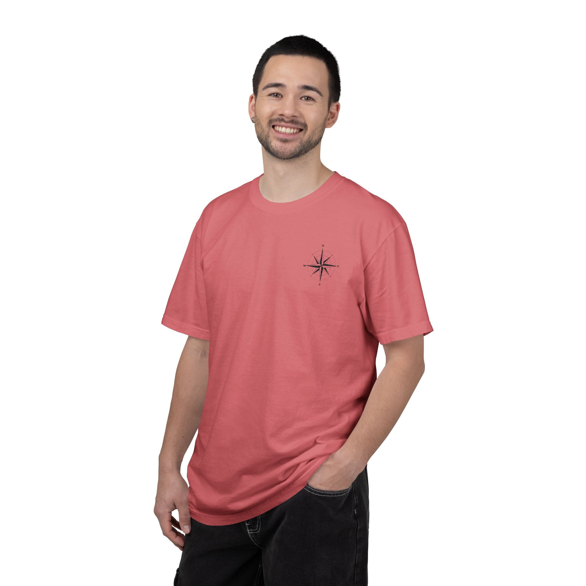 Compass Rose Pocket T-Shirt — Minimal Nautical Graphic Tee