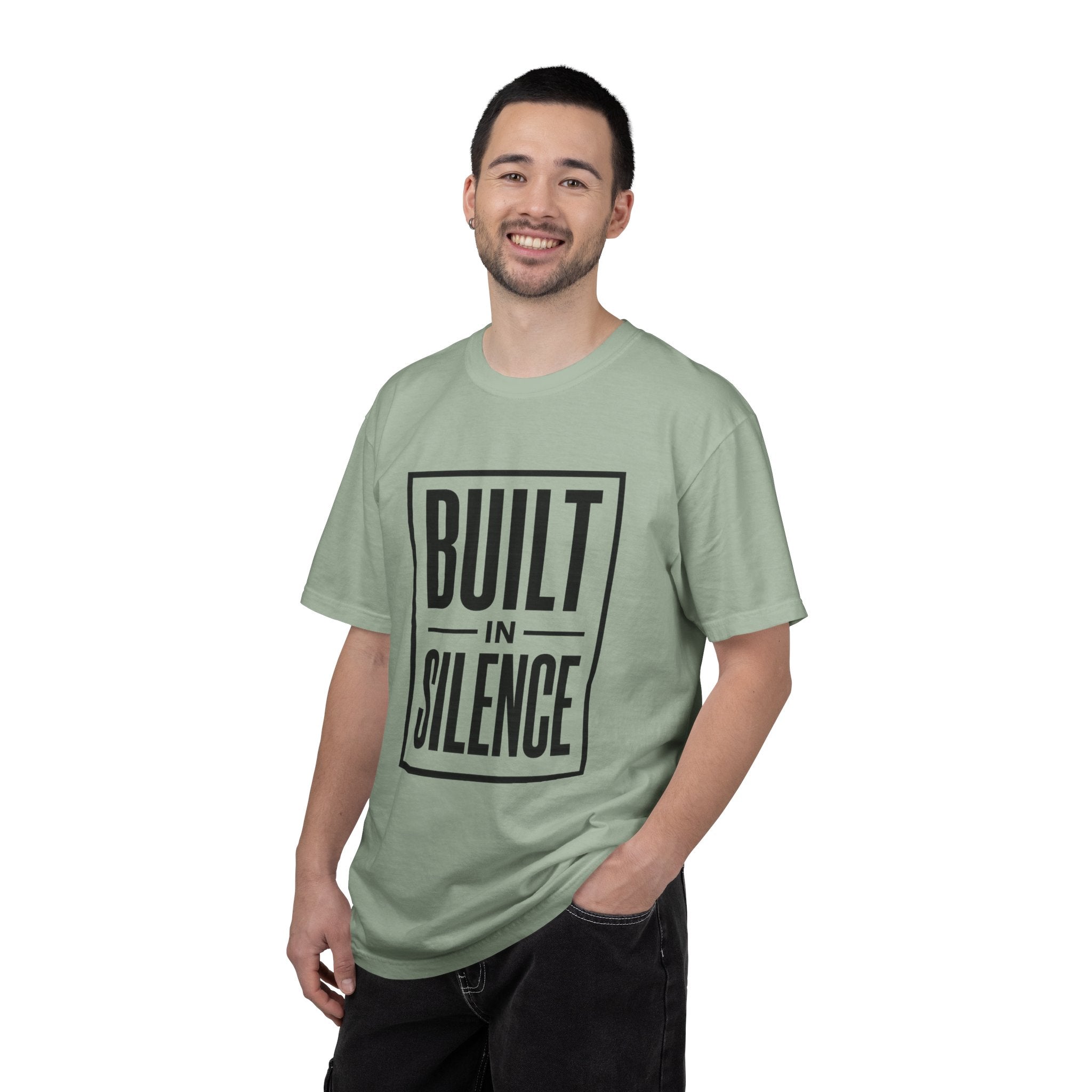 Built In Silence T-Shirt — Minimalist Bold Typography Tee