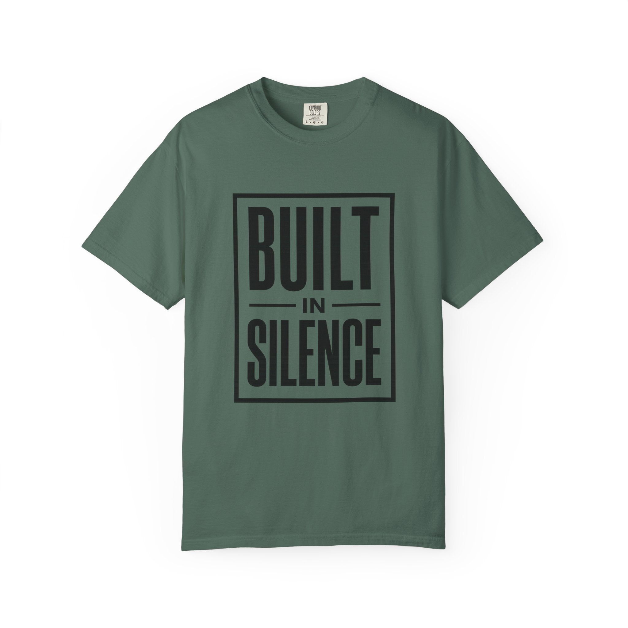 Built In Silence T-Shirt — Minimalist Bold Typography Tee