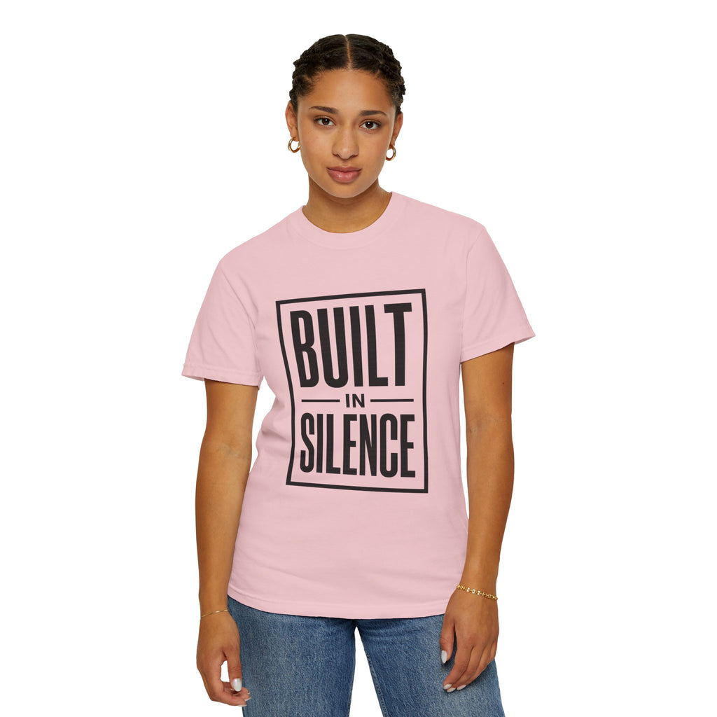Built In Silence T-Shirt — Minimalist Bold Typography Tee
