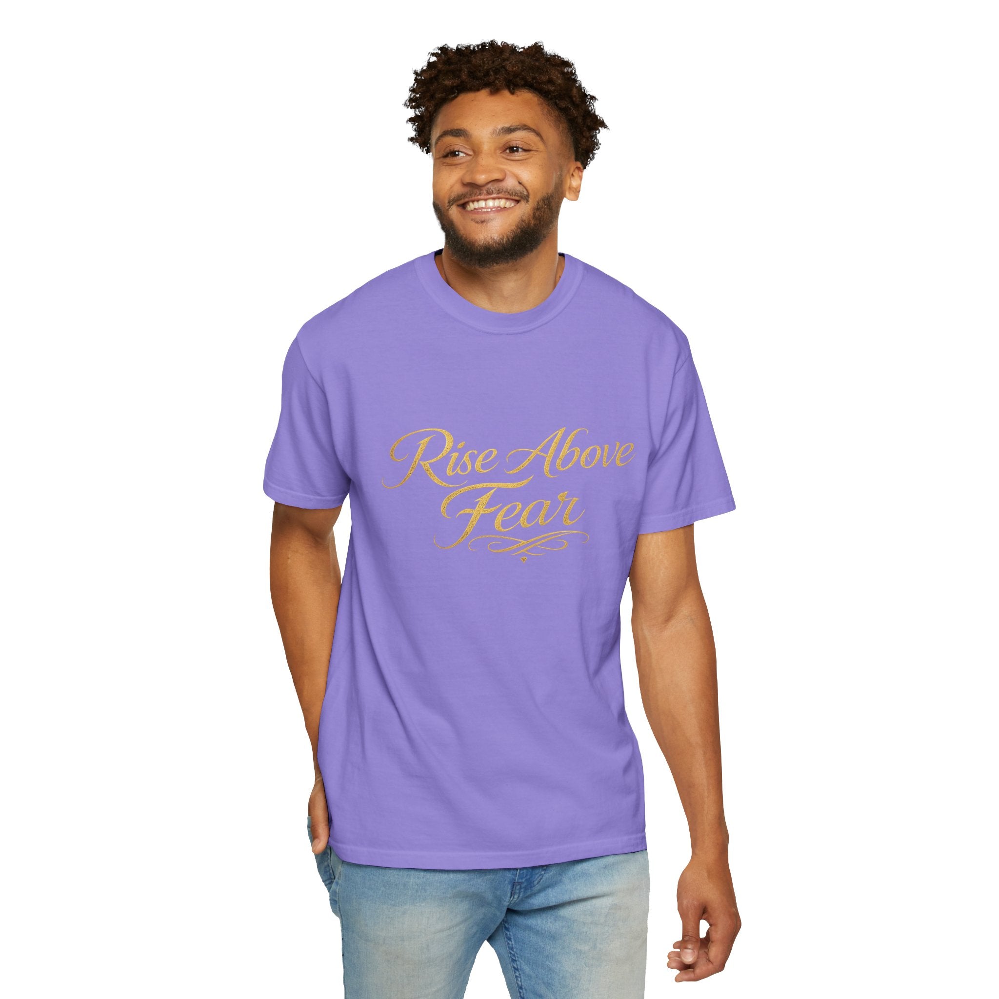 Rise Above Fear T-Shirt — Inspirational Script Graphic Tee