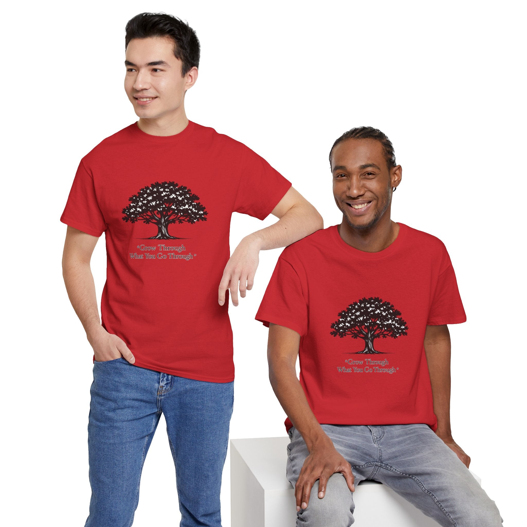 Tree of Growth T-Shirt — "Grow Through What You Go Through" Inspirational Tee
