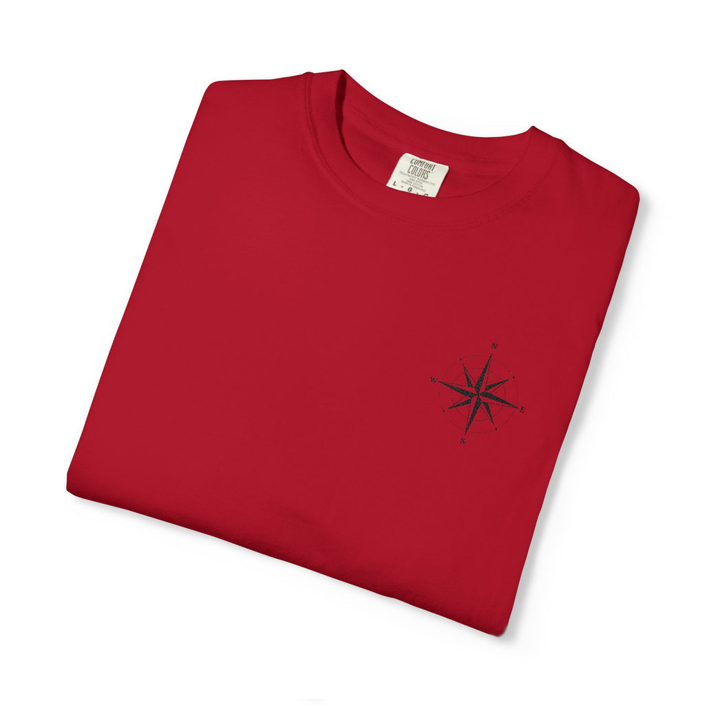 Compass Rose Pocket T-Shirt — Minimal Nautical Graphic Tee