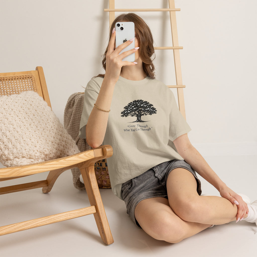 Tree of Growth T-Shirt — "Grow Through What You Go Through" Inspirational Tee
