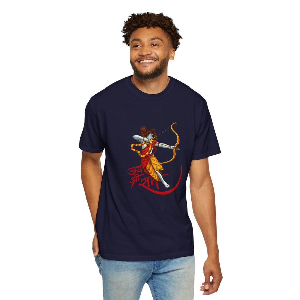 Ram Archer T-Shirt with ‘Jai Shri Ram’ Hindi Script — Hindu Festival & Devotional Tee