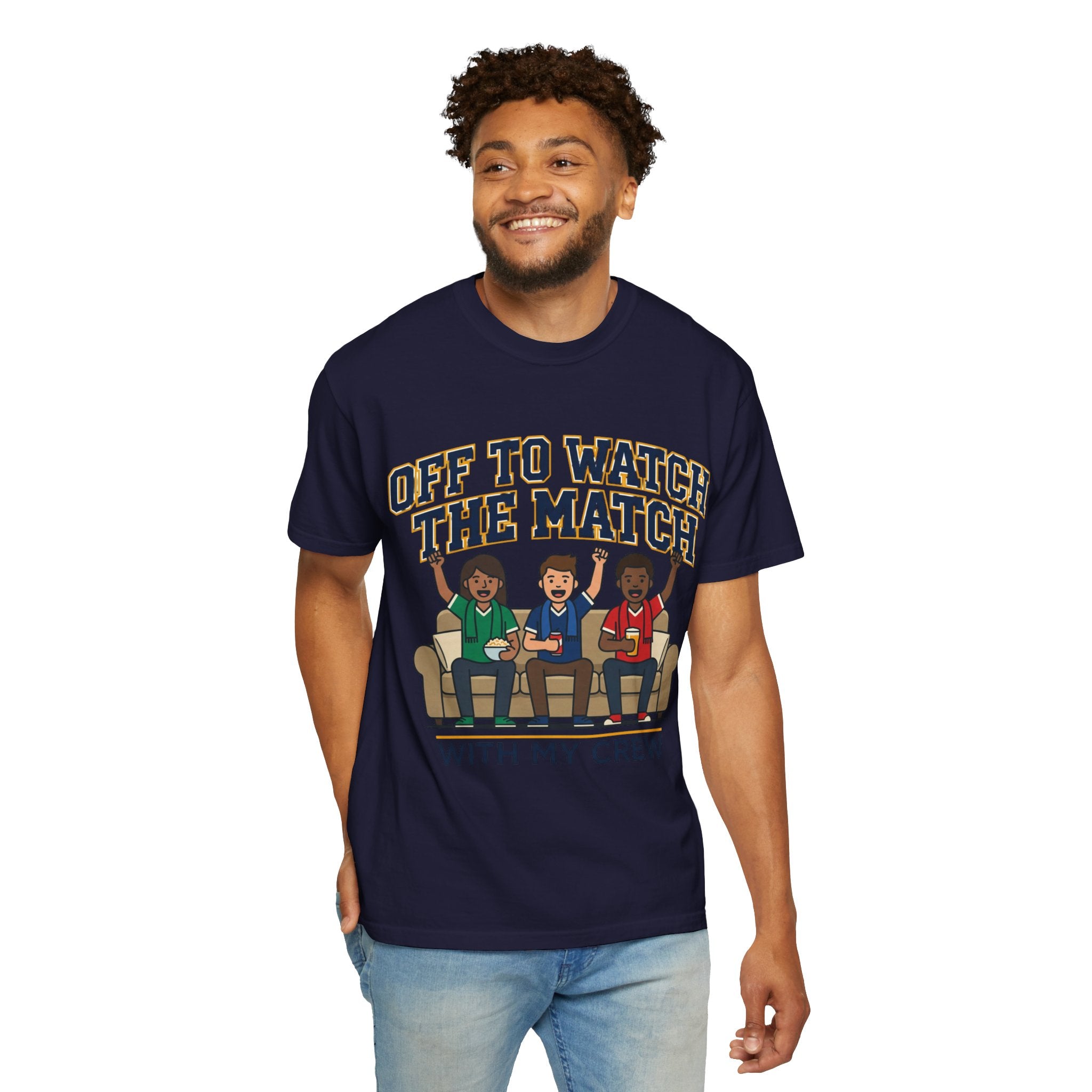 Off to Watch the Match T-Shirt — 'With My Crew' Sports Fan Tee
