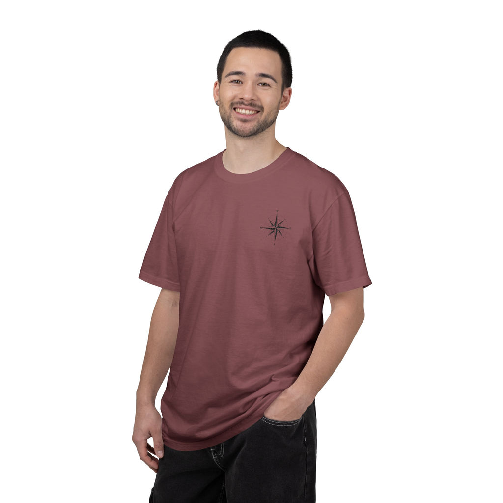 Compass Rose Pocket T-Shirt — Minimal Nautical Graphic Tee