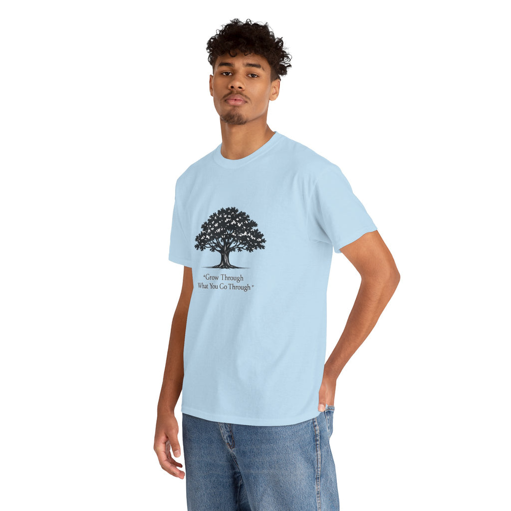 Tree of Growth T-Shirt — "Grow Through What You Go Through" Inspirational Tee
