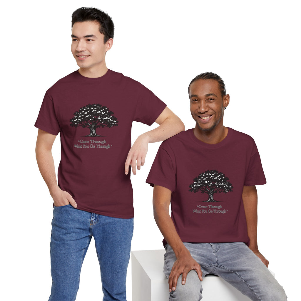 Tree of Growth T-Shirt — "Grow Through What You Go Through" Inspirational Tee
