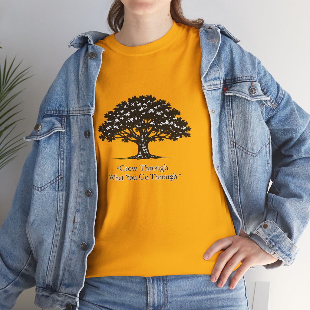 Tree of Growth T-Shirt — "Grow Through What You Go Through" Inspirational Tee