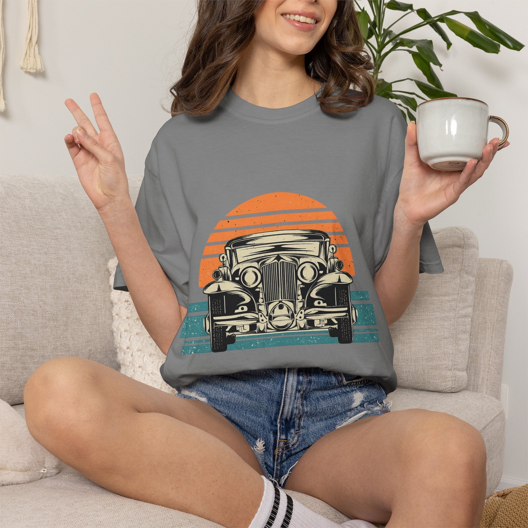Vintage Car Sunset T-Shirt