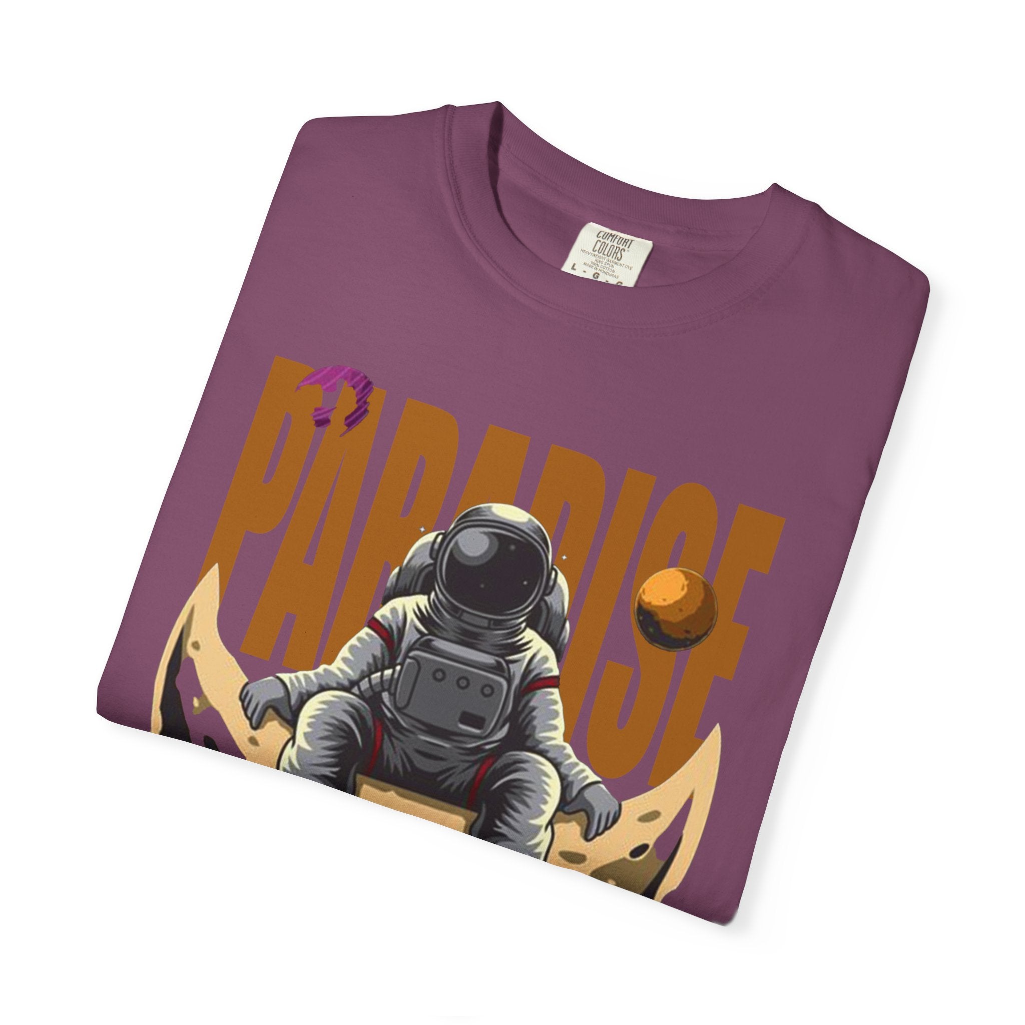 T-Shirt — 'Paradise: Never Get Tired of Getting Lost' Astronaut Graphic Tee